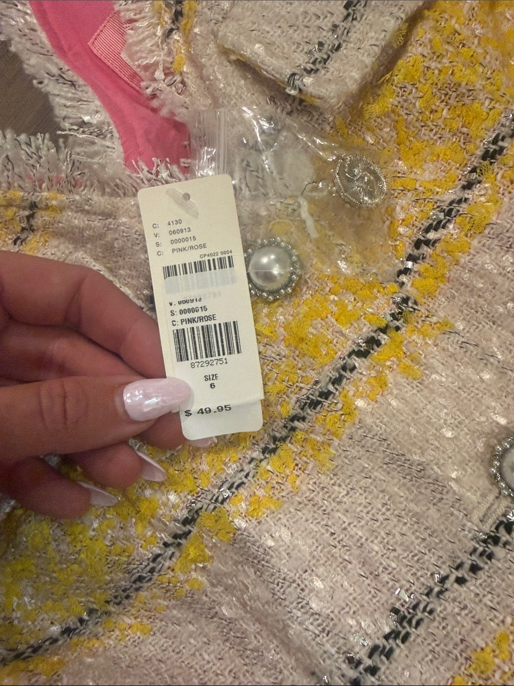 Maeve Sleeveless Gradient Tweed Dress in Yellow to Pink - Picture 3 of 3